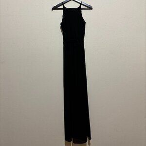 Long Black Sleeveless Formal Dress, High Neck
